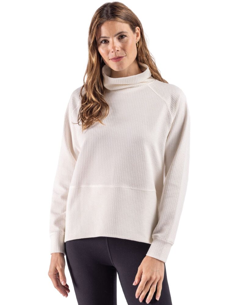 Cutter & Buck Drift Epic Confidence Recycled Textured Knit Womens High Neck Pullover