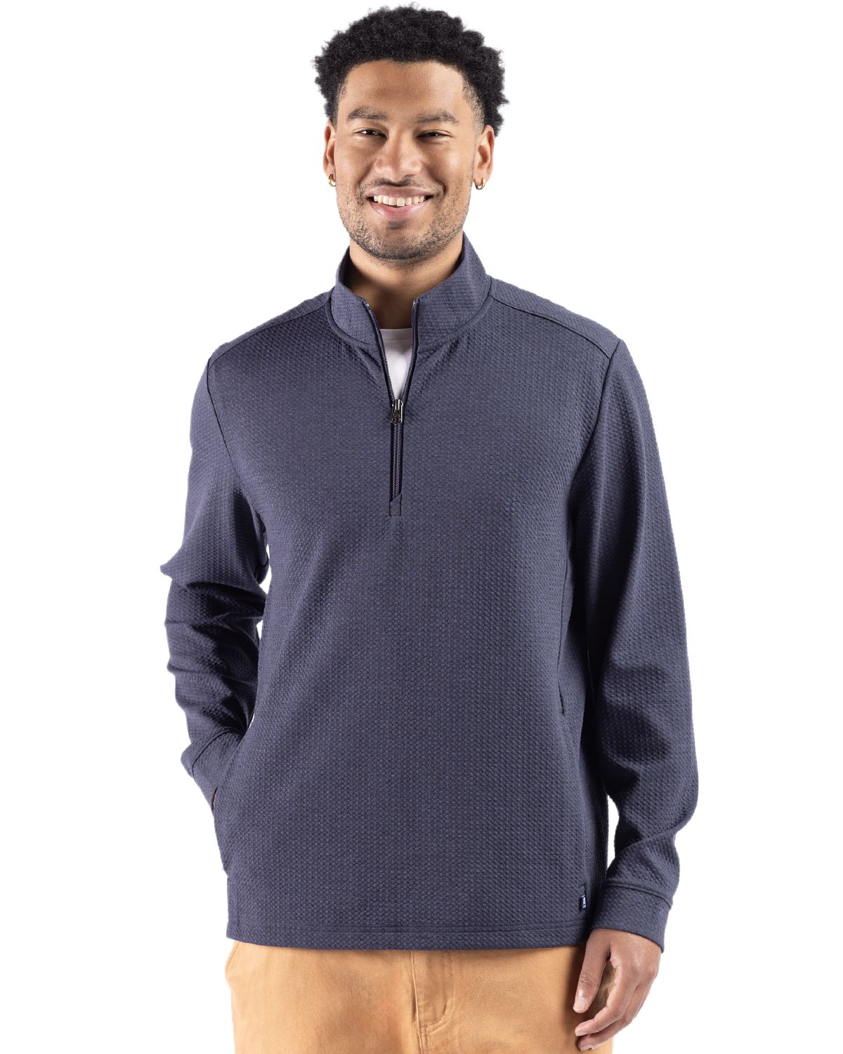 Cutter & Buck Drift Epic Versatility Recycled Textured Knit Mens Quarter Zip