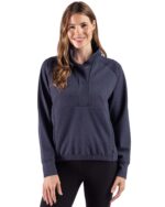 Cutter & Buck Drift Epic Versatility Recycled Textured Knit Women's Snap Pullover