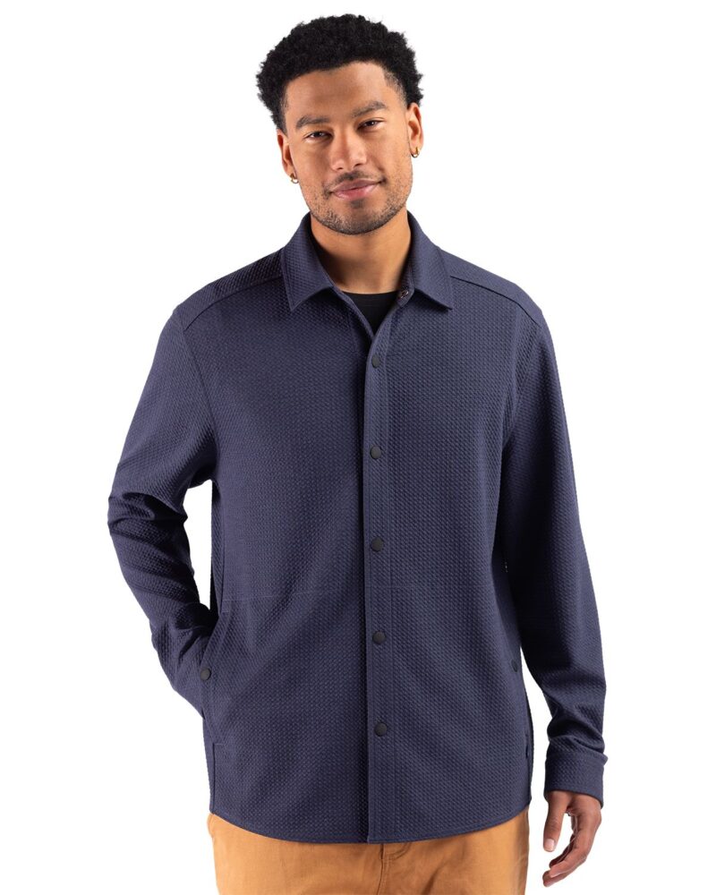 Cutter & Buck Drift Textured Knit Recycled Mens Shirt Jacket