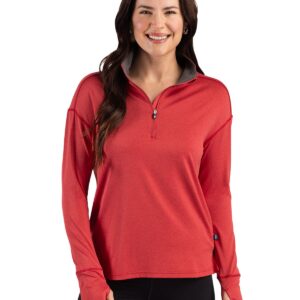Cutter & Buck Forge Recycled Four-Way Stretch Womens Quarter Zip Pullover