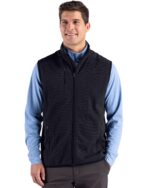 Cutter & Buck Hunts Point Recycled Fleece Mens Hybrid Full Zip Vest - 1