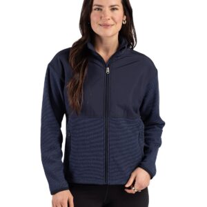 Cutter & Buck Hunts Point Recycled Fleece Womens Hybrid Full Zip Jacket