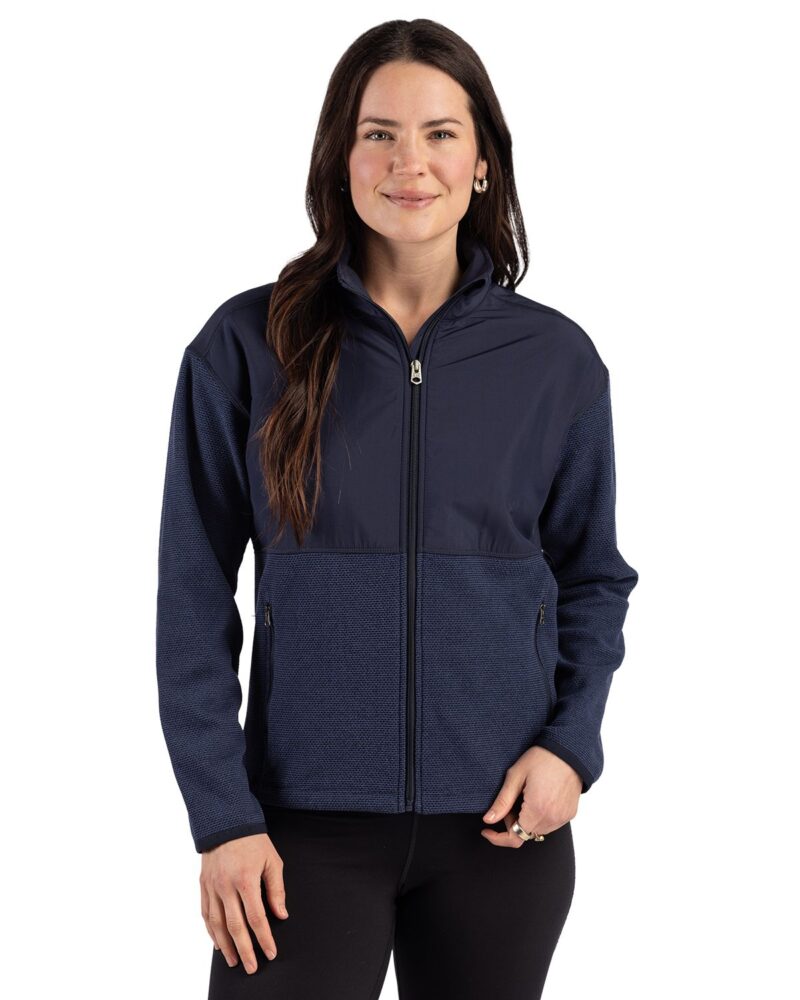 Cutter & Buck Hunts Point Recycled Fleece Womens Hybrid Full Zip Jacket