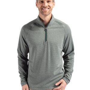 Cutter & Buck Peshastin Recycled Grid Fleece Mens Big & Tall Half Zip Pullover