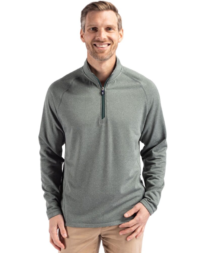 Cutter & Buck Peshastin Recycled Grid Fleece Mens Big & Tall Half Zip Pullover