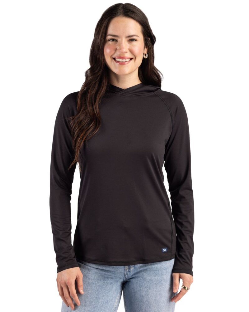 Cutter & Buck Prospect Recycled Featherlight Stretch Womens Hooded Pullover