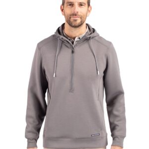 Cutter & Buck Roam Recycled Buttery-Soft Knit Mens Big & Tall Half Zip Hooded Pullover