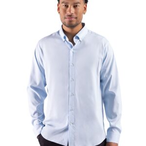 Cutter & Buck Skyline End on End Recycled Long Sleeve Mens Big & Tall Dress Shirt
