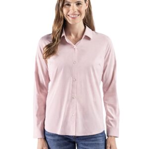 Cutter & Buck Skyline End on End Recycled Long Sleeve Womens Dress Shirt