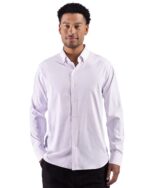 Cutter & Buck Skyline Windowpane Recycled Long Sleeve Button Down Mens Dress Shirt