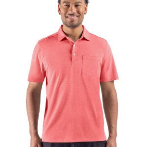 Cutter & Buck Virtue Recycled Heathered Featherlight Pique Mens Big & Tall Pocket Polo