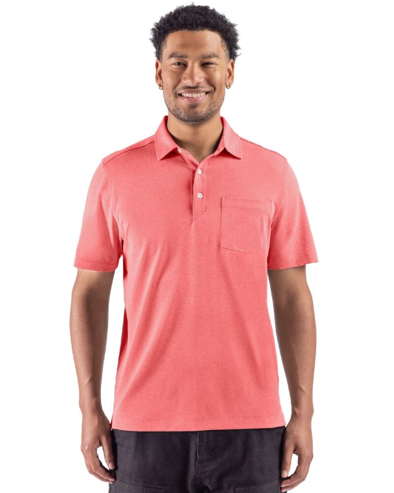 Cutter & Buck Virtue Recycled Heathered Featherlight Pique Mens Big & Tall Pocket Polo