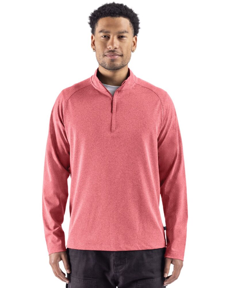 Cutter & Buck Virtue Recycled Heathered Featherlight Pique Mens Big & Tall Quarter-Zip Pullover