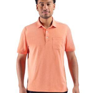 Cutter & Buck Virtue Recycled Heathered Featherlight Pique Mens Pocket Polo
