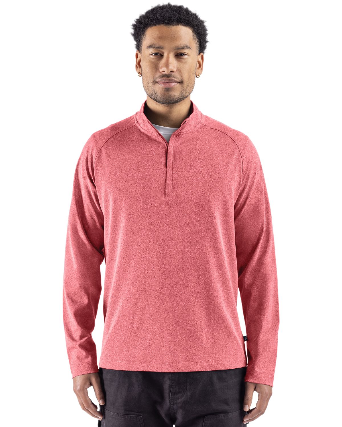 Cutter & Buck Virtue Recycled Heathered Featherlight Pique Mens Quarter-Zip Pullover
