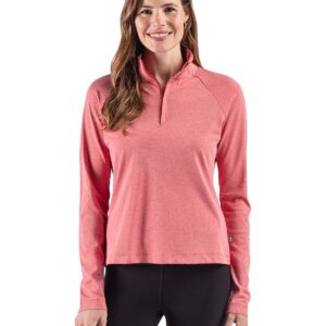 Cutter & Buck Virtue Recycled Heathered Featherlight Pique Womens Quarter Zip Pullover