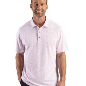 Cutter & Buck Virtue Recycled Hex Print Featherlight Pique Mens Big & Tall Polo