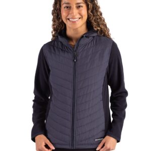Cutter & Buck Woodland Epic Versatility Recycled Insulated Fleece Womens Hooded Full Zip Jacket