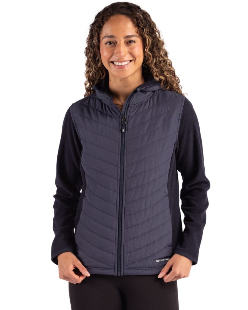 Cutter & Buck Woodland Epic Versatility Recycled Insulated Fleece Womens Hooded Full Zip Jacket