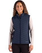 Cutter & Buck Woodland Epic Versatility Recycled Insulated Hybrid Fleece Womens Full Zip Vest