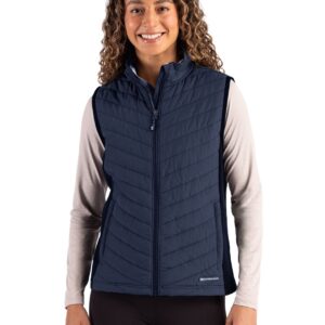 Cutter & Buck Woodland Epic Versatility Recycled Insulated Hybrid Fleece Womens Full Zip Vest